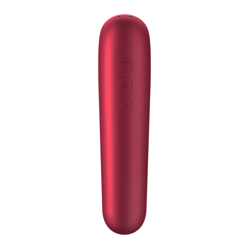 SATISFYER - VIBRATEUR DUAL LOVE ET VENTOUSE À AIR PULSÉ ROUGE