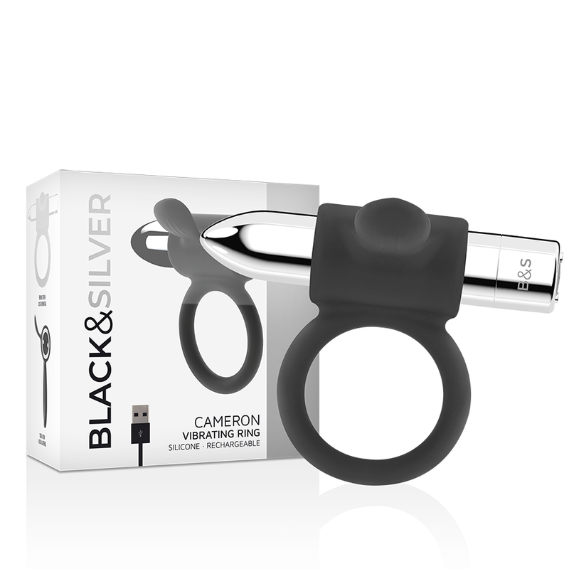 BLACK&SILVER - CAMERON SILVER RECHARGEABLE RING