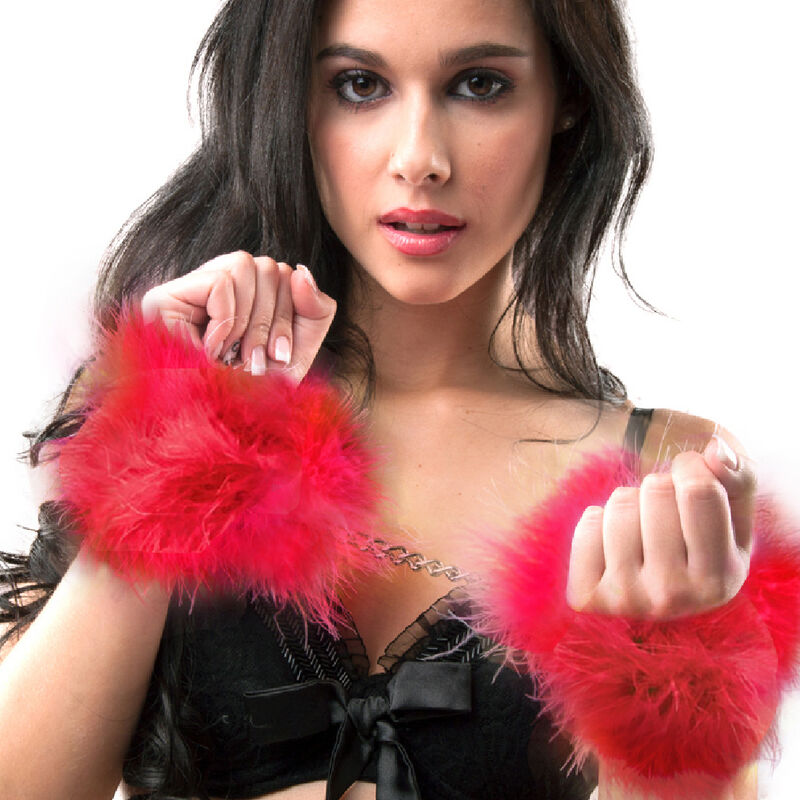 SECRET GAME - RED MARABOU HANDCUFFS
