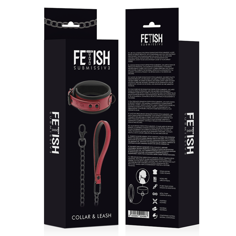 FETISH SUBMISSIVE DARK ROOM - COLLIER CHAÎNE AVEC DOUBLURE EN NÉOPRÈNE