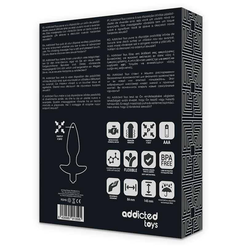 ADDICTED TOYS - PLUG DE MASSAGE ANAL AVEC VIBRATION NOIR