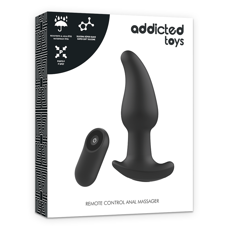 ADDICTED TOYS - PLUG ANAL TÉLÉCOMMANDE P-SPOT NOIR POINTU