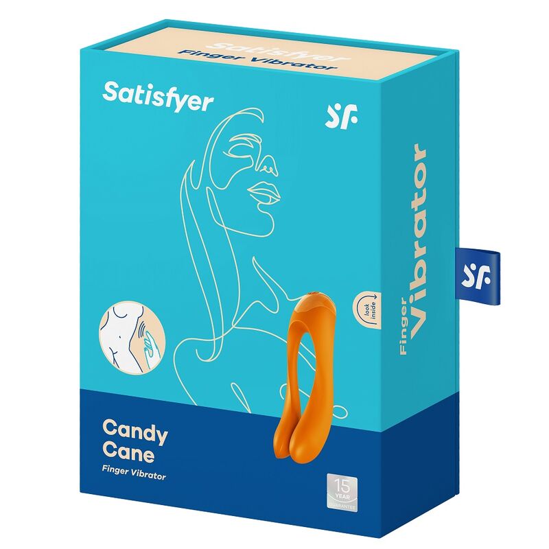 SATISFYER - CANDY CANE ORANGE FINGER VIBRATOR