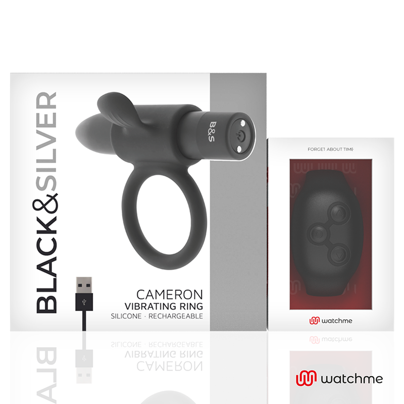 BLACK&amp;SILVER - COCKRING WATCH WITH CAMERONME REMOTE CONTROL