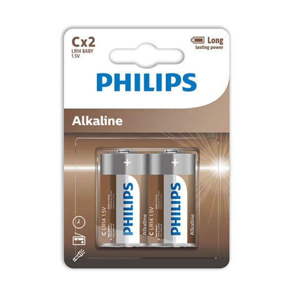 PHILIPS - BATTERIE ALCALINE C LR14 BLISTER*2