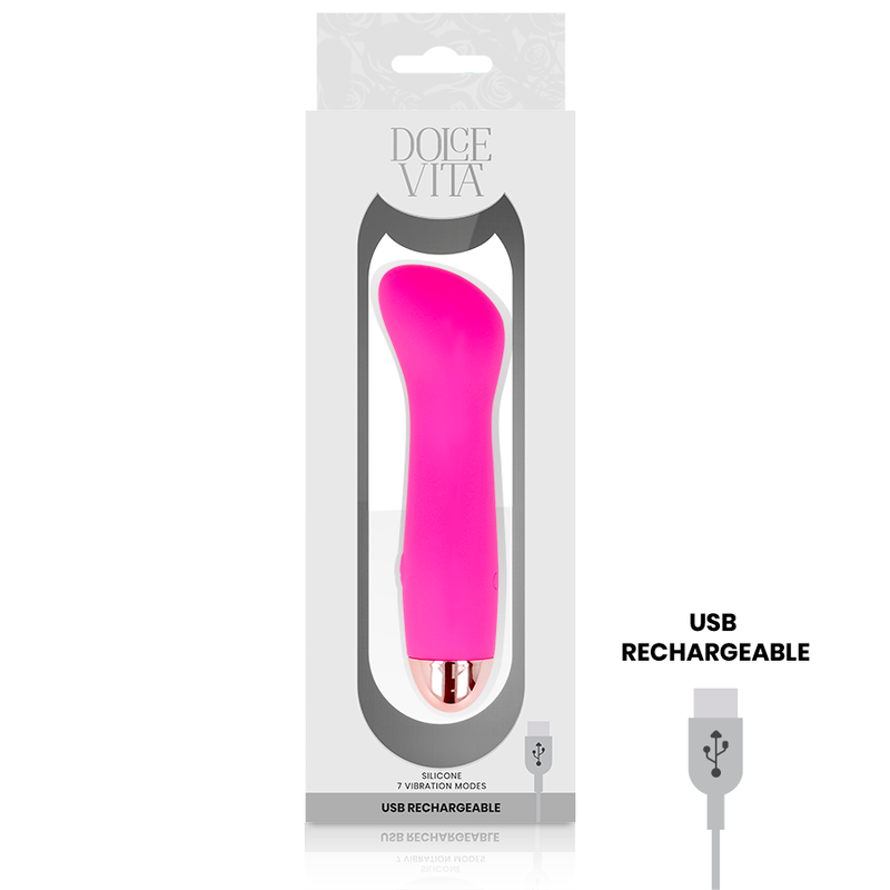 DOLCE VITA - ONE PINK RECHARGEABLE VIBRATOR 7 SPEED