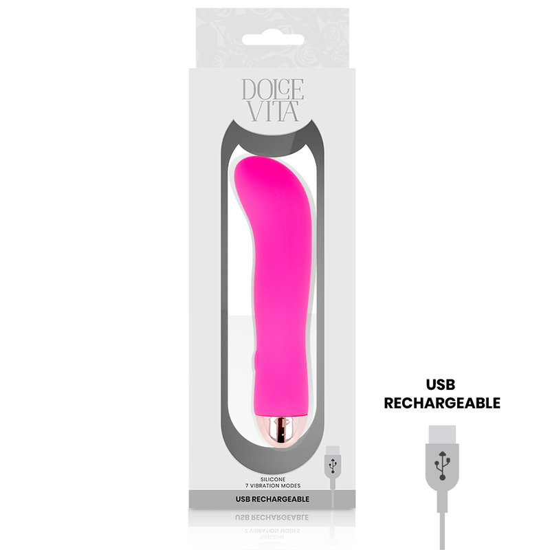 DOLCE VITA - 7-SPEED RECHARGEABLE PINK VIBRATOR