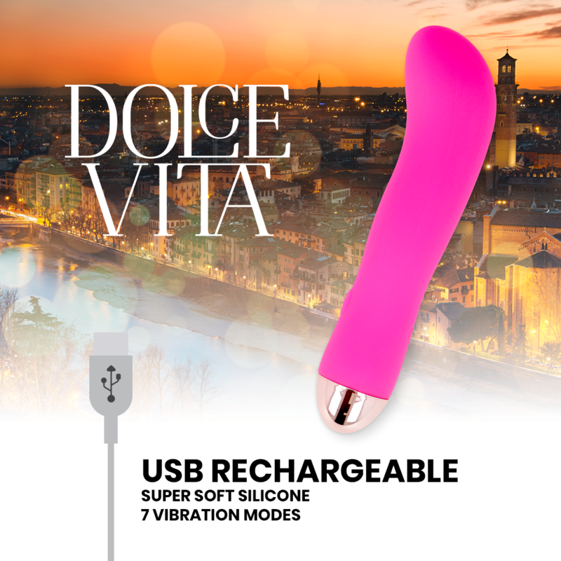 DOLCE VITA - 7-SPEED RECHARGEABLE PINK VIBRATOR