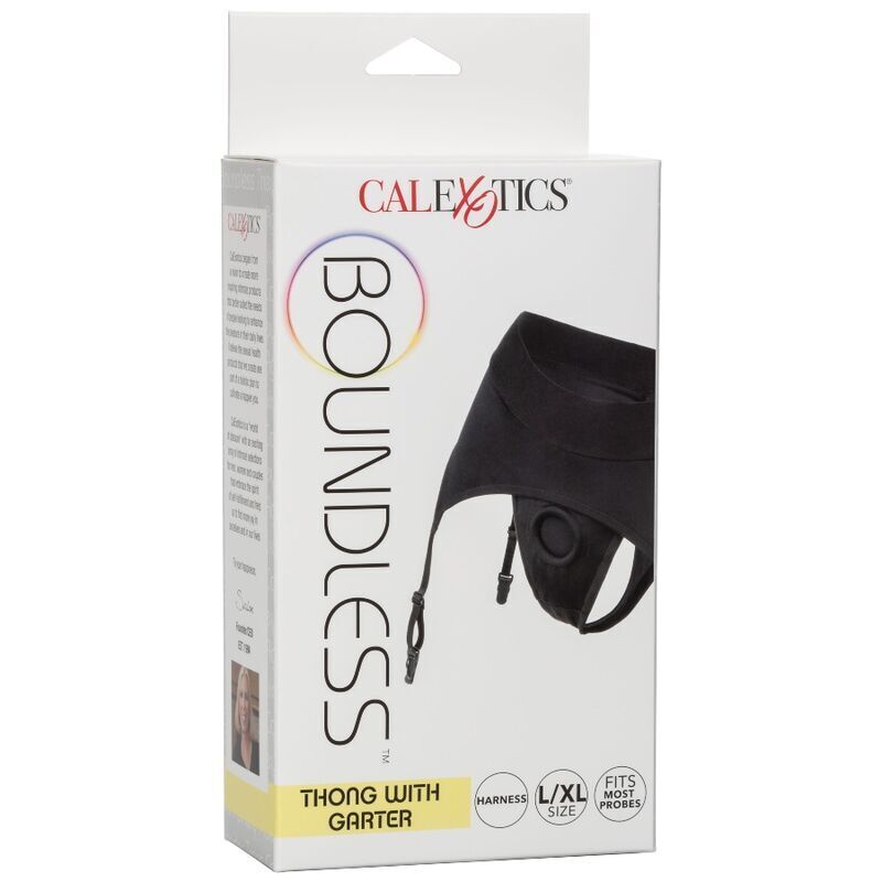 CALEXOTICS - NON-SLIP THONG WITH GARTER S/M