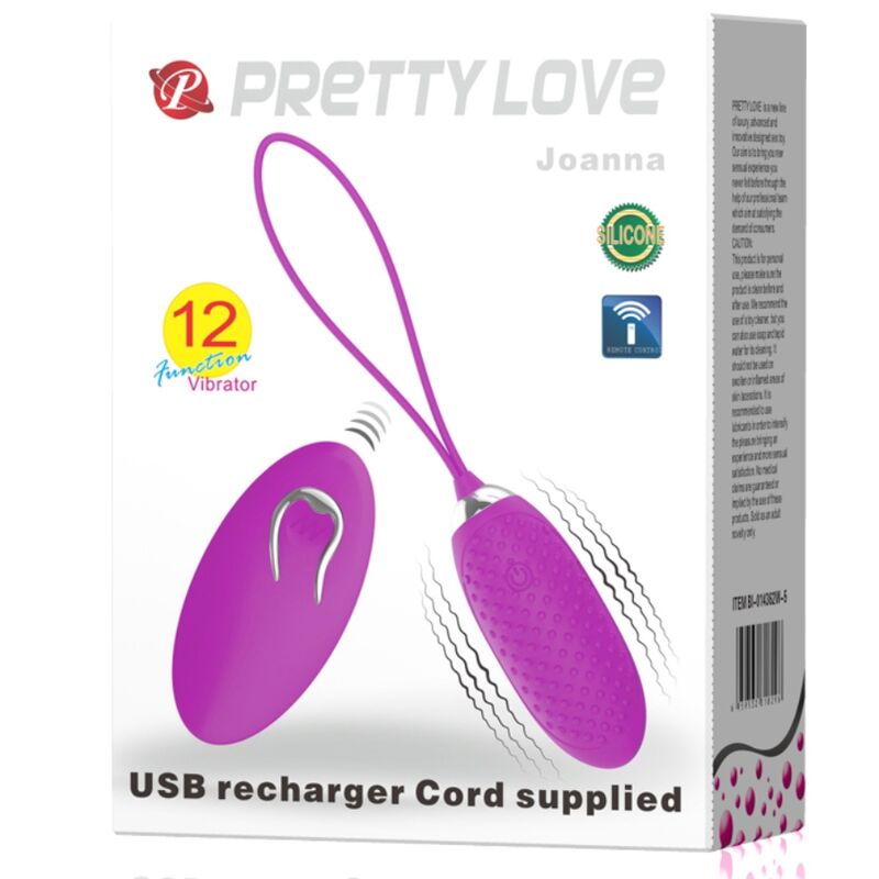 PRETTY LOVE - JOANNA VIBRATING EGG REMOTE CONTROL 12 MODES