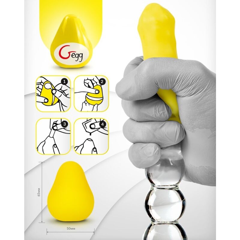 G-VIBE - REUSABLE MASTURBATOR EGG YELLOW TEXTURED