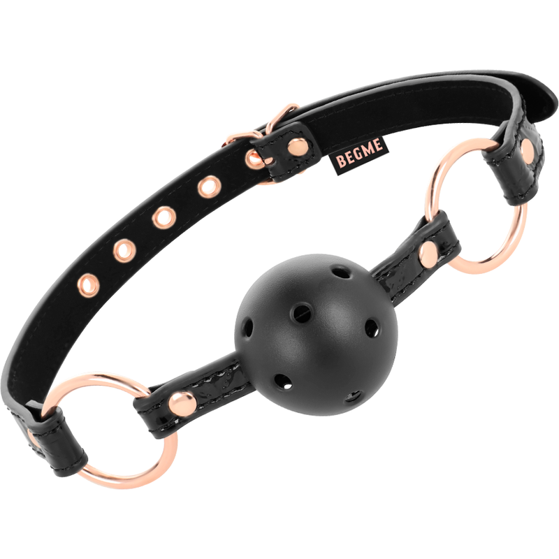 BEGME - BALL GAG VEGAN ÉDITION NOIRE EN CUIR