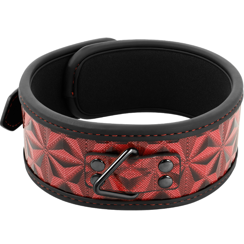 BEGME - PREMIUM RED EDITION VEGAN LEATHER COLLAR WITH NEOPRENE LINING