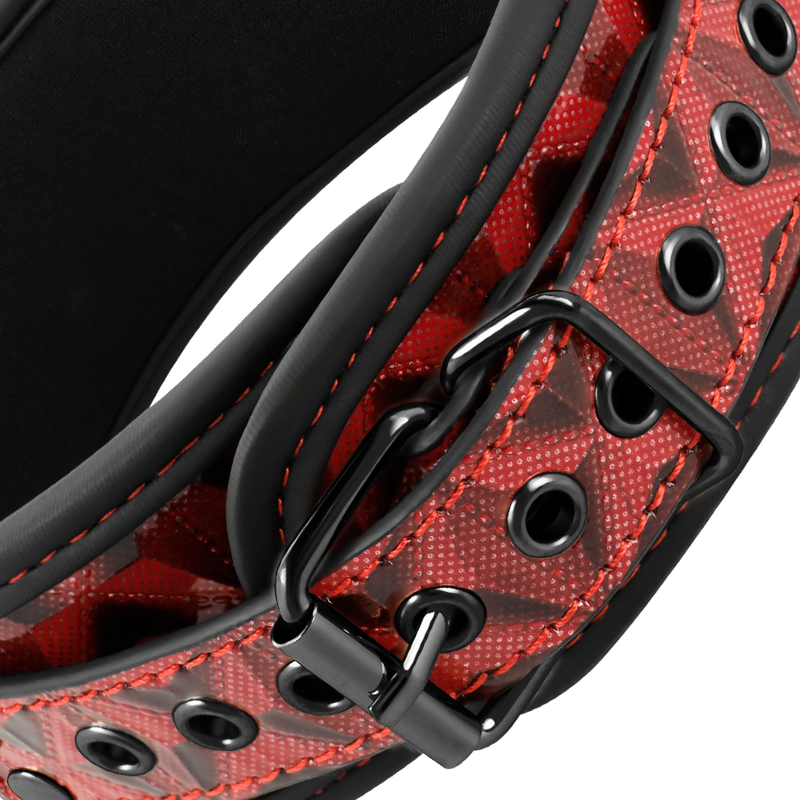 BEGME - PREMIUM RED EDITION VEGAN LEATHER COLLAR WITH NEOPRENE LINING