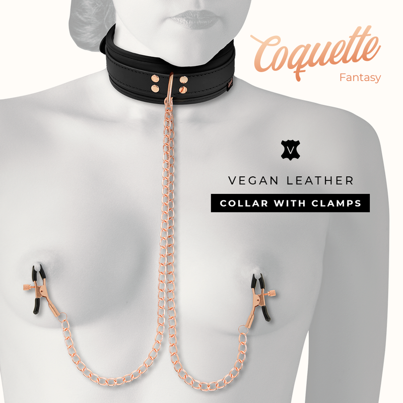 COQUETTE CHIC DESIRE - COLLANA CON PINZA PER CAPEZZOLI FANTASIA CON FODERA IN NEOPRENE