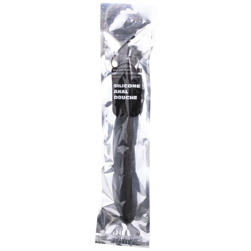 ALL BLACK - DOUCHE ANAL EN SILICONE AVEC SYSTÈME DE BOUCHON 27 CM