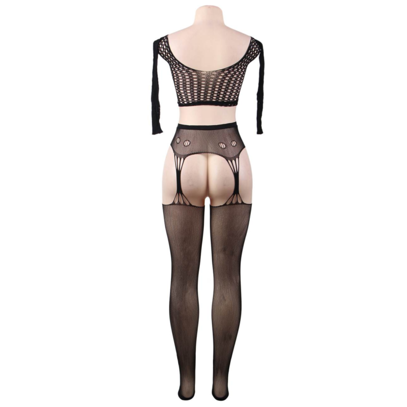 QUEEN LINGERIE - TOP BODYSTOCKING MANICA LUNGA S/L