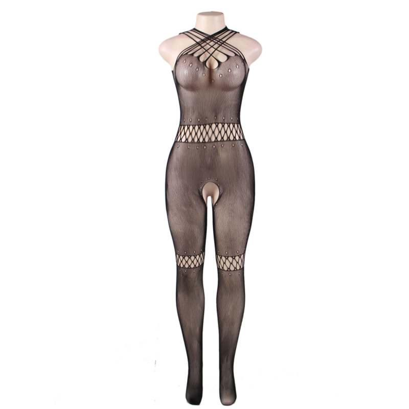 QUEEN LINGERIE - BODYSTOCKING À BRETELLES S/L