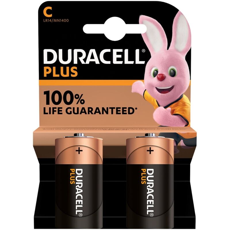 DURACELL - PILE ALCALINE PLUS POWER C LR14 2 UNITÉS