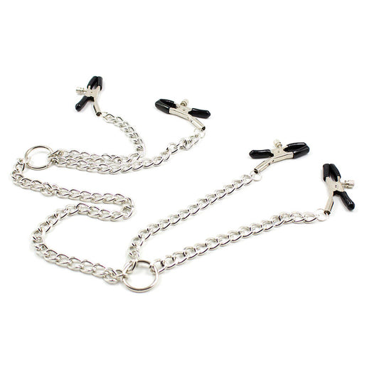 OHMAMA FETISH - 4 Nipple Clamps WITH CHAINS