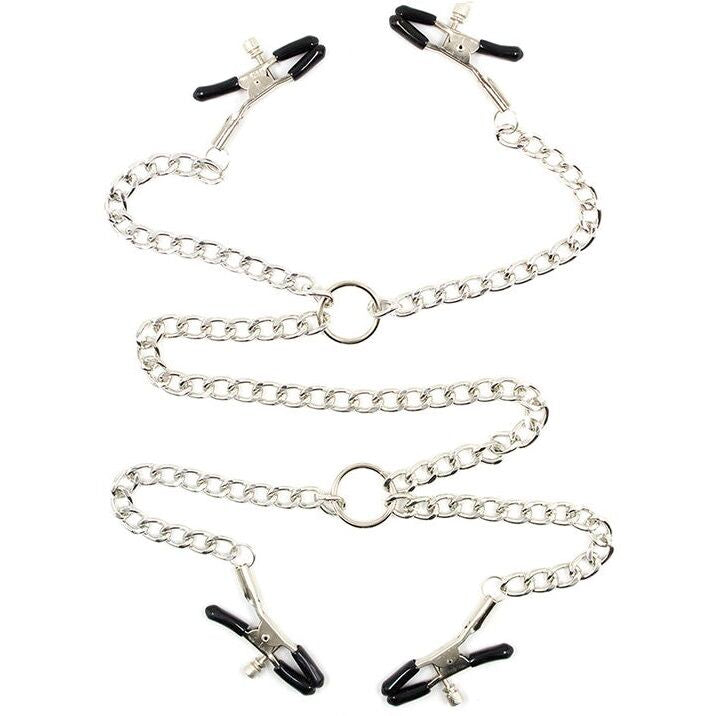 OHMAMA FETISH - 4 Nipple Clamps WITH CHAINS