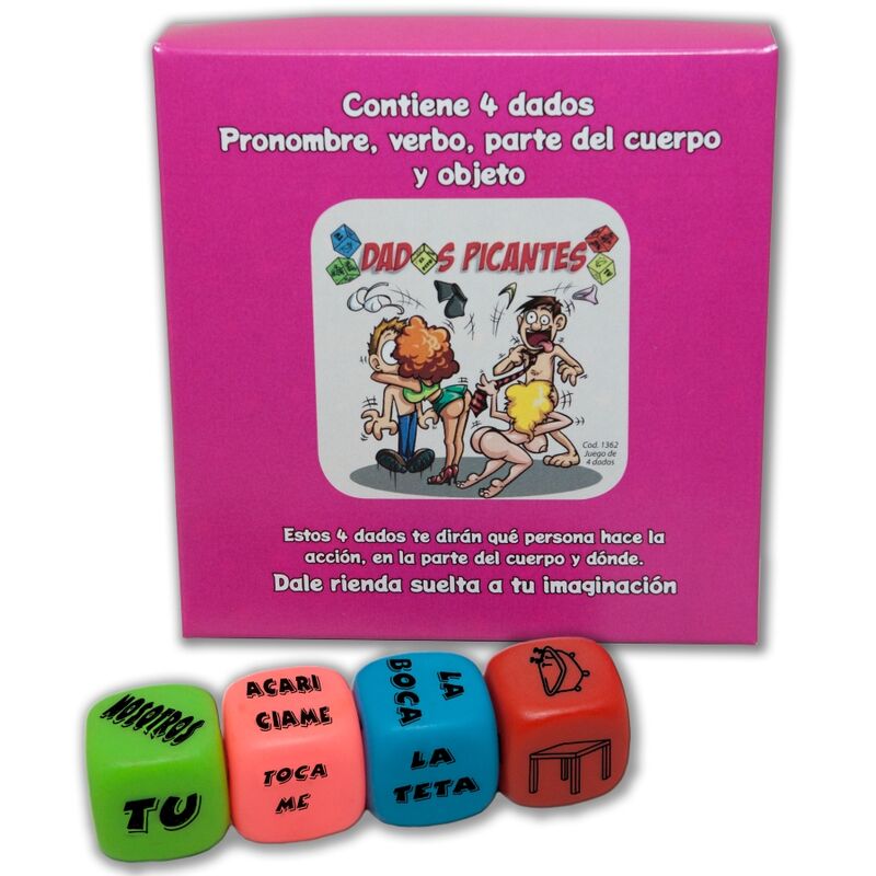 DIABLO PICANTE - 4 DICE GAME OF PRONOUN, VERB, BODY PART AND PLACE