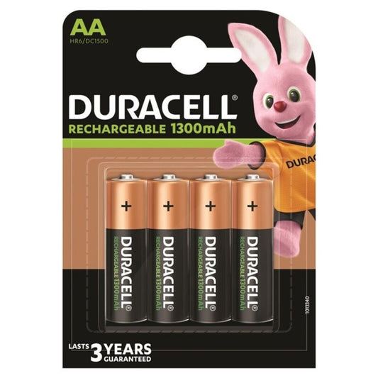 DURACELL - BATTERIA RICARICABILE HR6 AA 1300mAh 4 UNIT