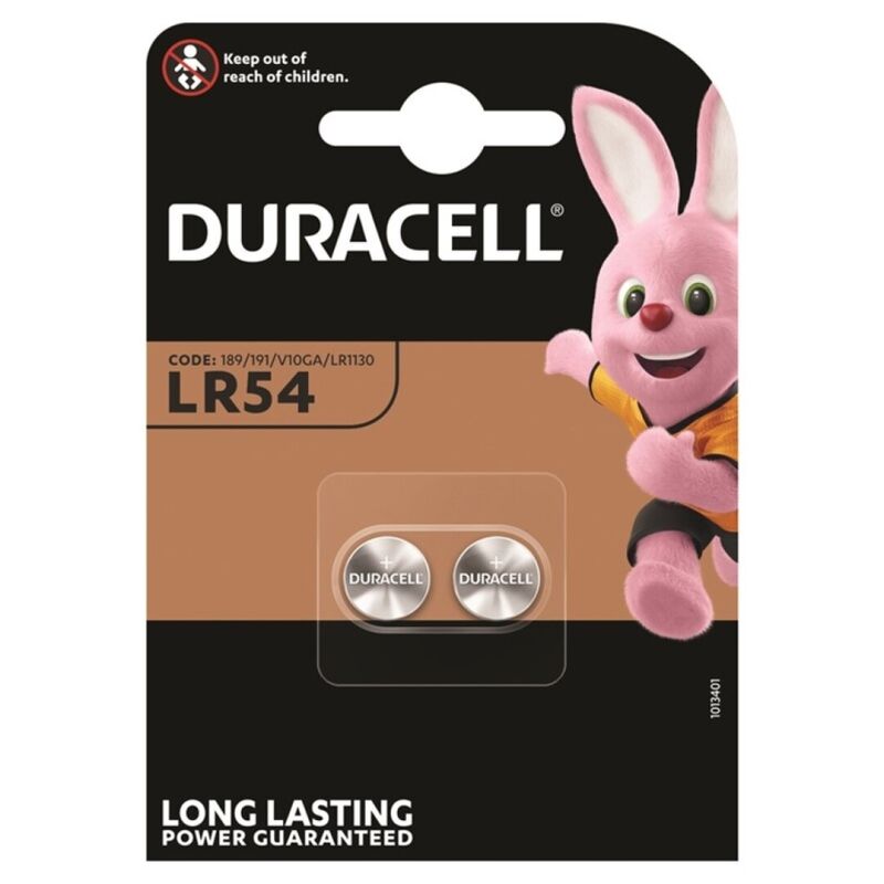 DURACELL - BATTERIA A BOTTONE ALCALINA LR54 LR1130 AG10 1,5V 2 UNIT