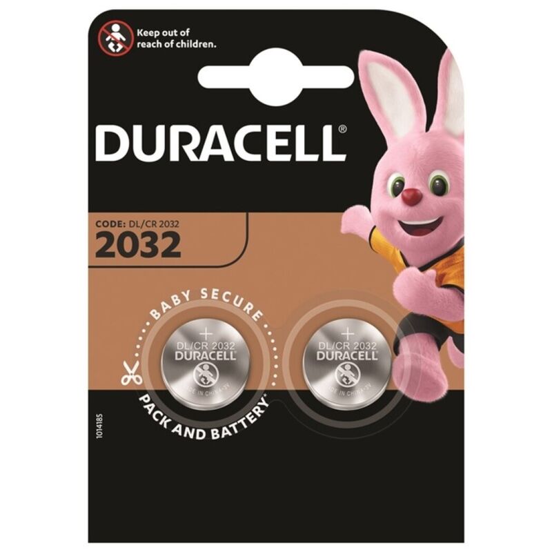 DURACELL - LITHIUM BUTTON BATTERY CR2032 3V 2 UNITS