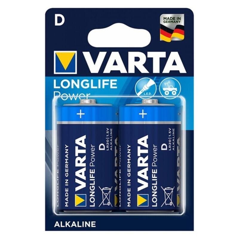 VARTA - LONGLIFE POWER ALKALINE BATTERY D LR20 2 UNITS