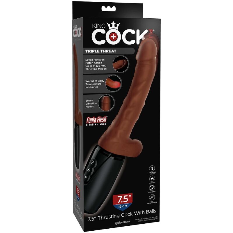 KING COCK - PLUS TRIPLE MENACE TON DE PEAU BRUN