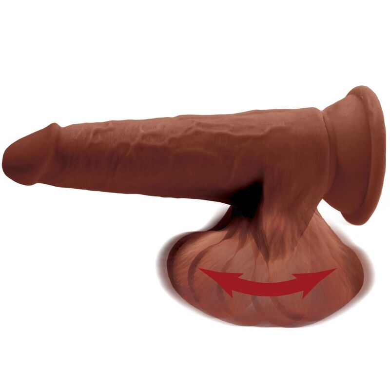 KING COCK - PLUS GODE 3D BALLES OSCILLANTES 24,5 CM MARRON