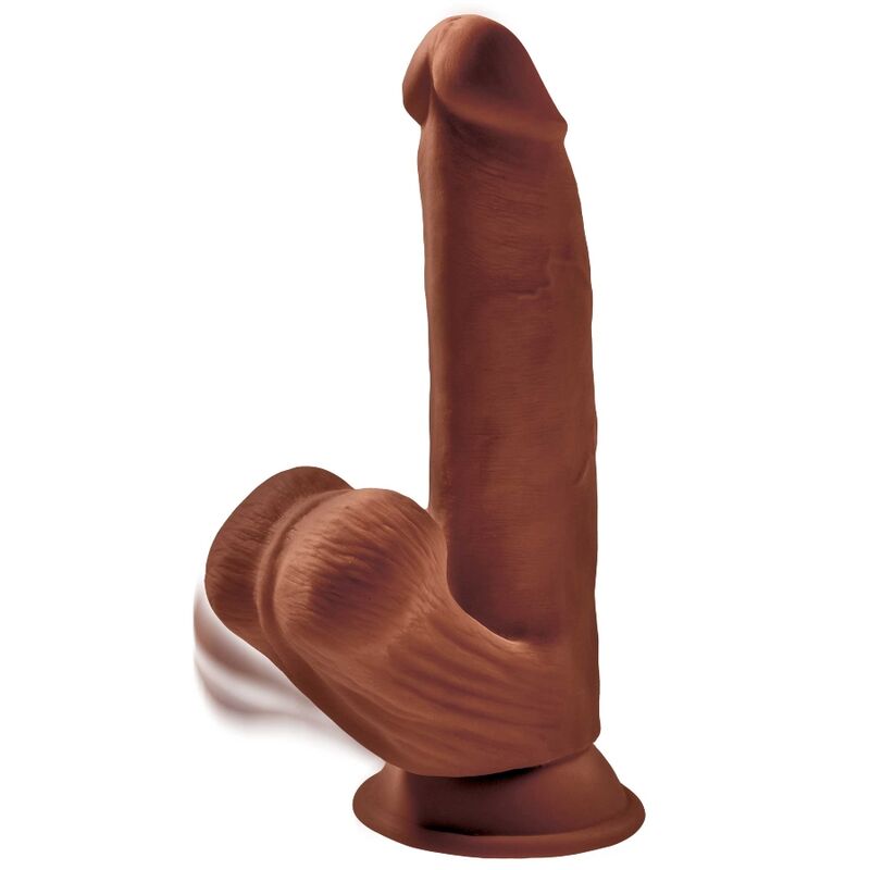 KING COCK - PLUS GODE 3D BALLES OSCILLANTES 24,5 CM MARRON