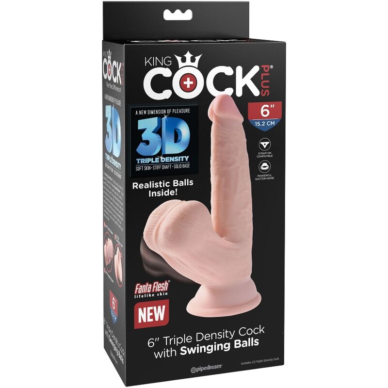 KING COCK - PLUS GODE 3D BALLES OSCILLANTES 12,7 CM