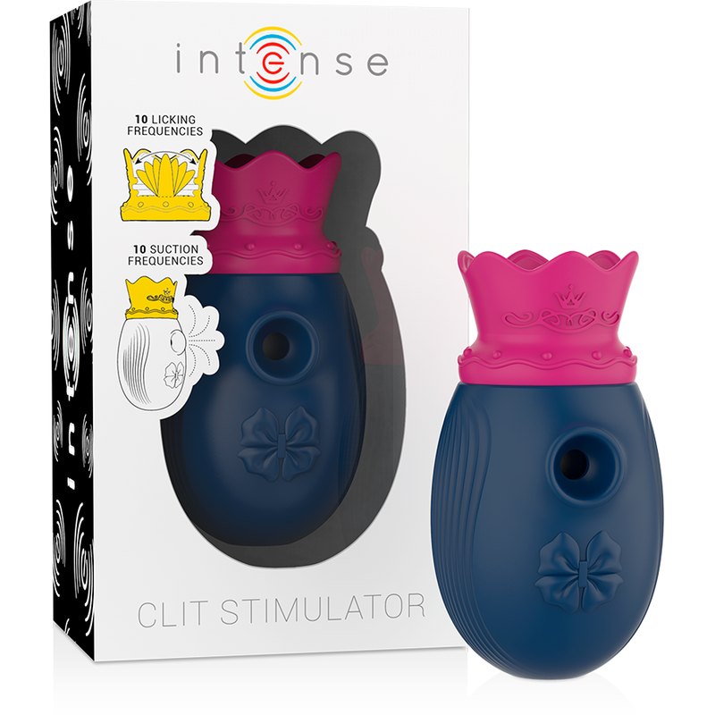 INTENSE - STIMULATEUR DE CLIT 10 FRÉQUENCES DE LÉCHAGE ET D'ASPIRATION - BLEU