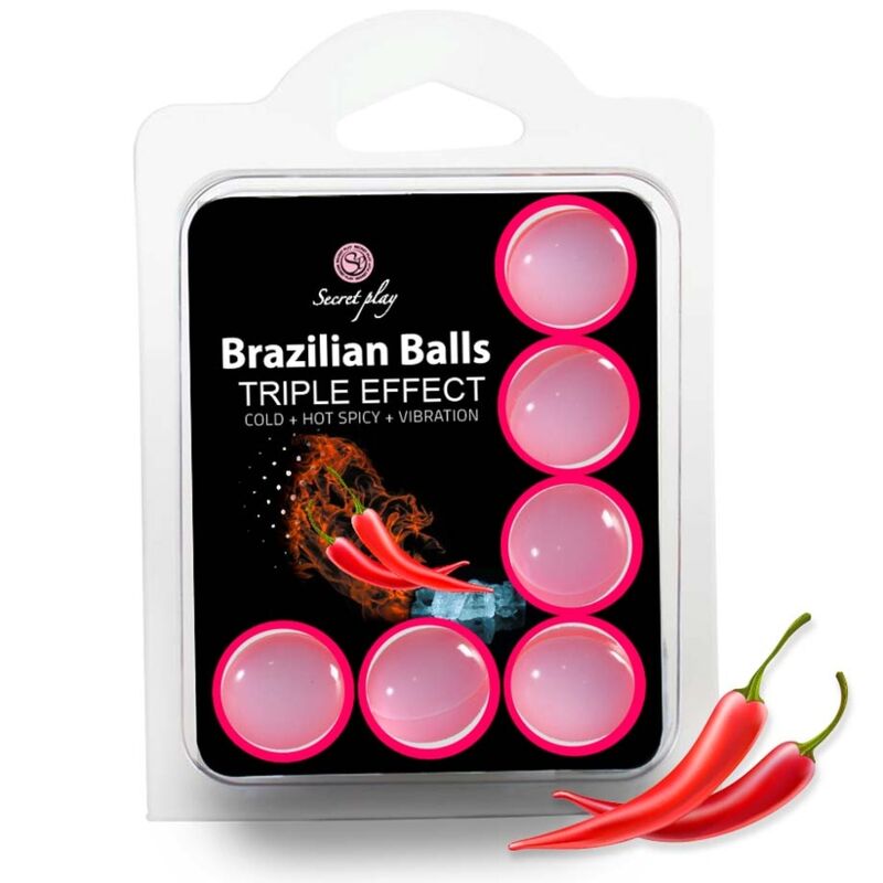 SECRETPLAY - LOT DE 6 BALLES BRÉSILIENNES TRIPLE EFFET