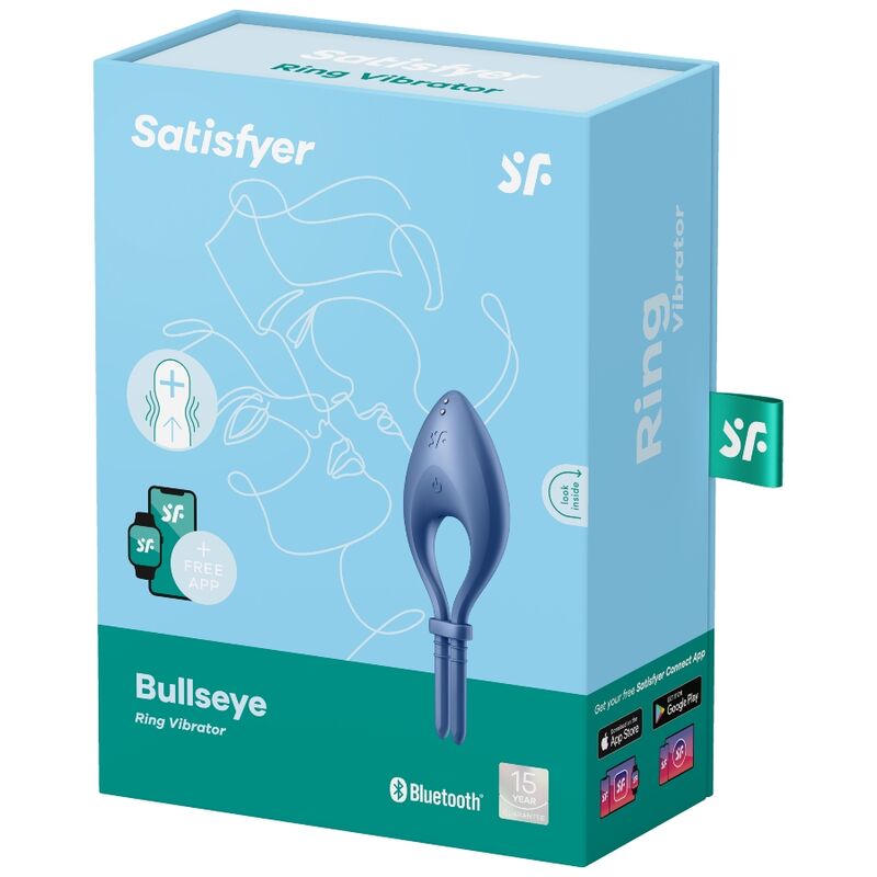 SATISFYER - APP VIBRATORE BULLSEYE RING BLU