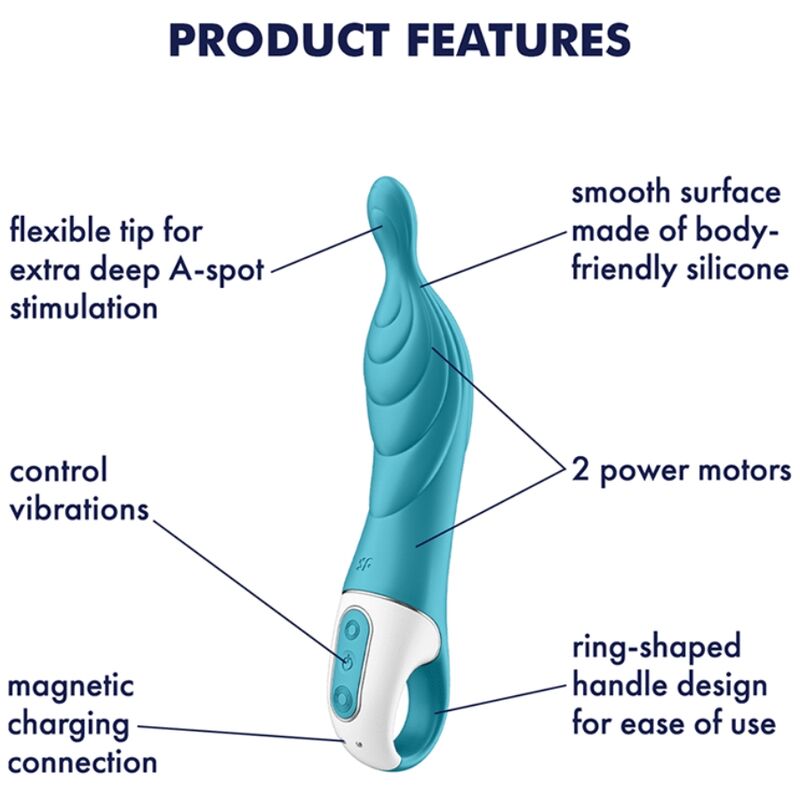 SATISFYER - AMAZING 2 ASPOT TURQUOISE VIBRATOR