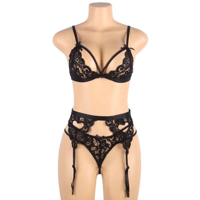 SUBBLIME - ENSEMBLE TROIS PIÈCES SOUTIEN-GORGE + BRETELLES + STRING S/M