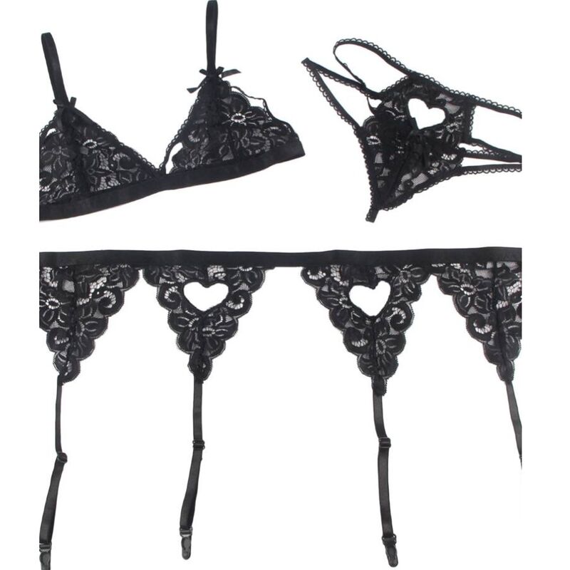 SUBBLIME - ENSEMBLE TROIS PIÈCES SOUTIEN-GORGE + BRETELLES + STRING S/M