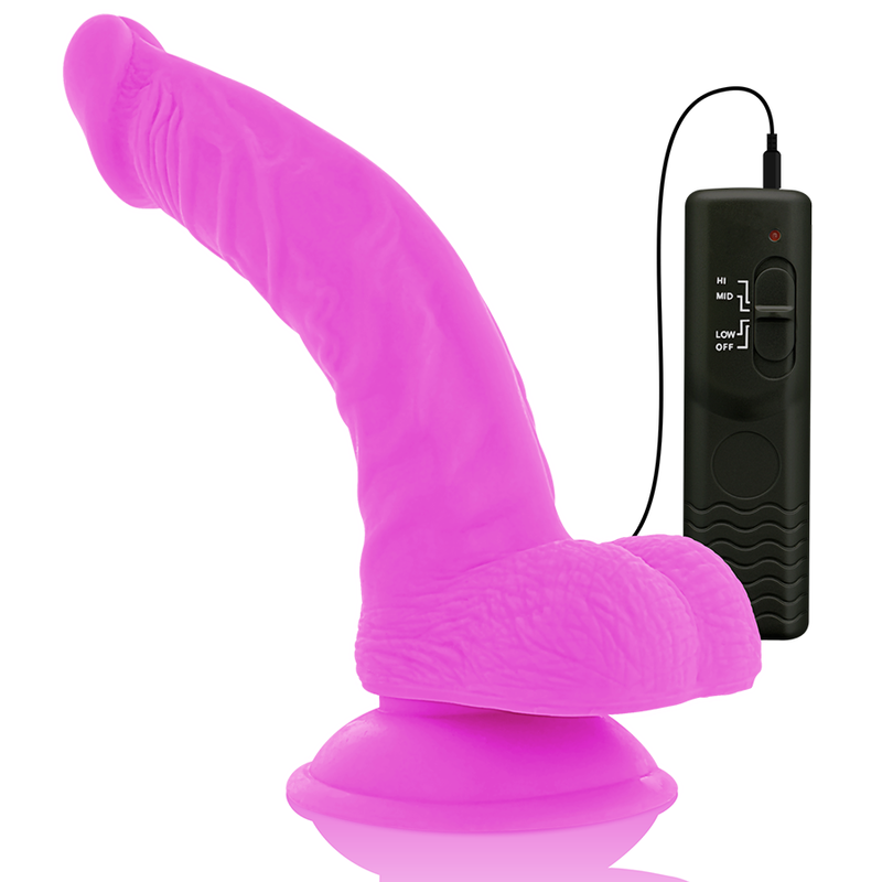 DIVERSIA - DILDO VIBRANTE FLESSIBILE VIOLA 21.5 CM -O- 4.5 CM