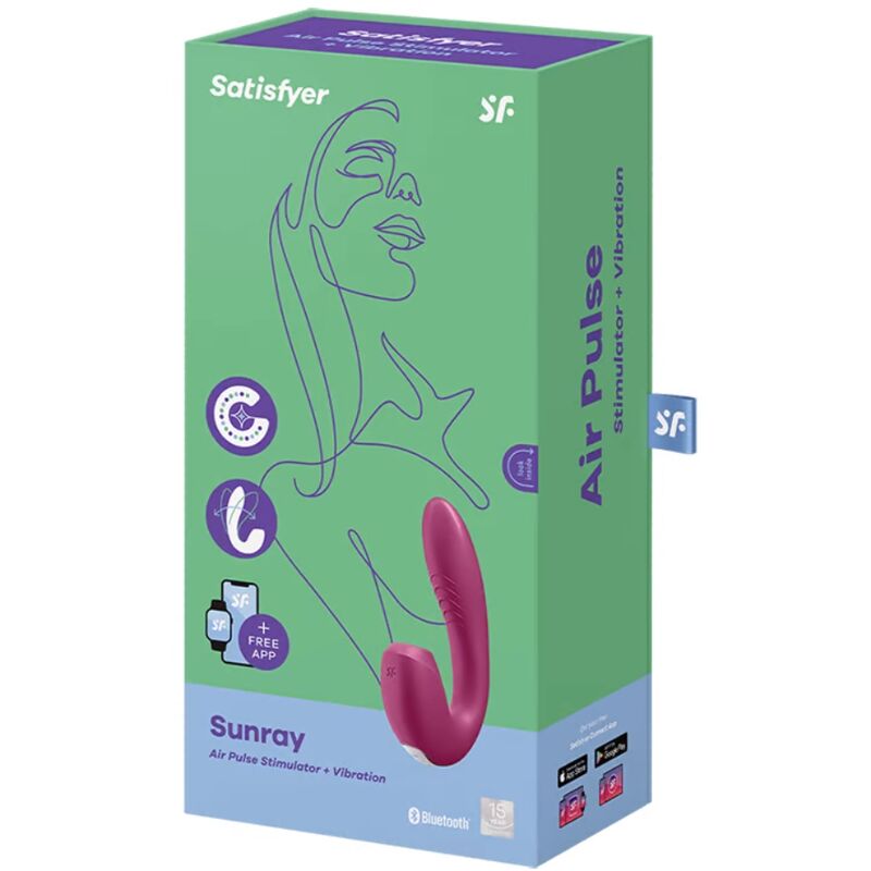 SATISFYER - APPLICATION STIMULATEUR ET VIBRATEUR ROUGE SUNRAY