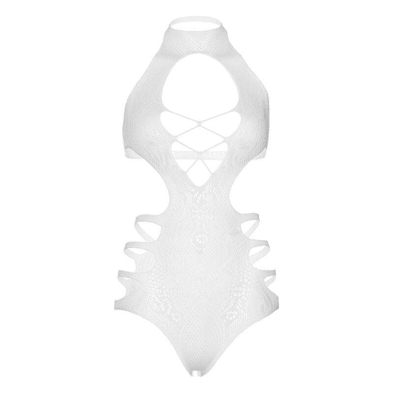 LEG AVENUE - CUT OUT STRAPS BODYSUIT ONE SIZE - WHITE