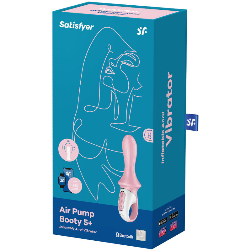 SATISFYER - POMPE À AIR VIBRATEUR ANAL GONFLABLE BOOTY 5+ ROSE