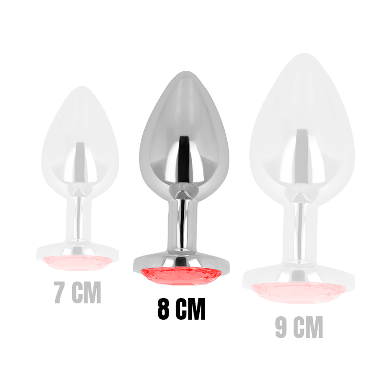 OHMAMA - RED CRYSTAL BUTT PLUG 8 CM