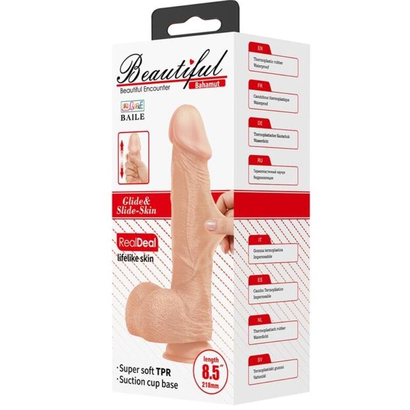 BAILE - BELLE RENCONTRE GODE FLEXIBLE RÉALISTE BAHAMUT 21,8 CM NATUREL