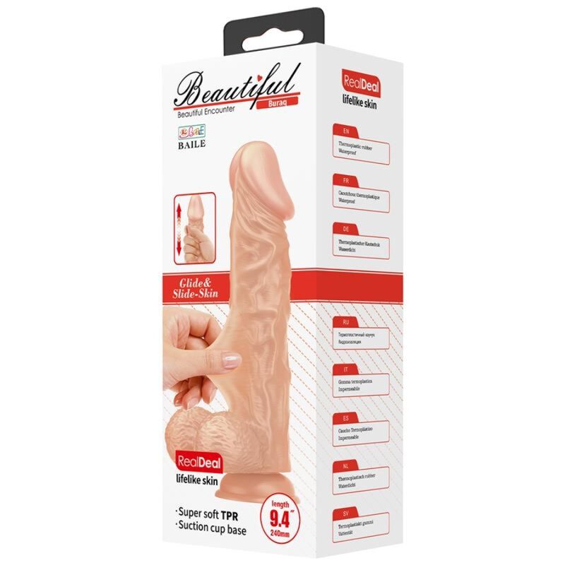 BAILE - BELLE RENCONTRE GODE FLEXIBLE RÉALISTE BURAQ 24 CM NATUREL