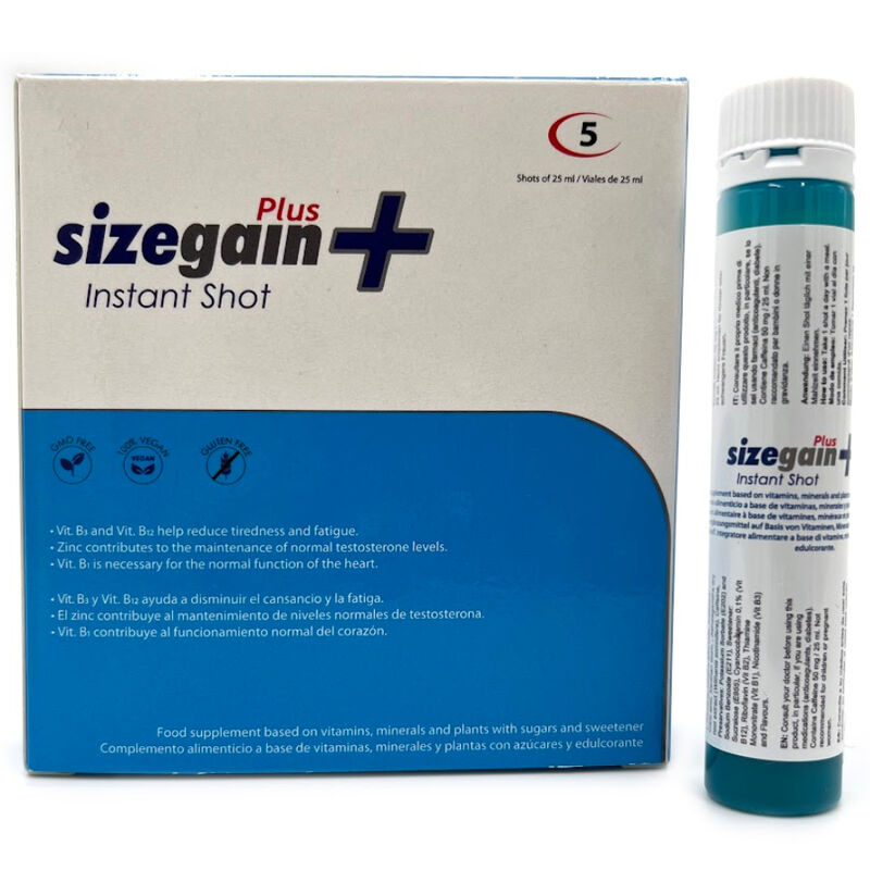 500 COSMETICS - SIZEGAIN PLUS INSTANT SHOT MALE ENERGIZER 5 UNITÉS