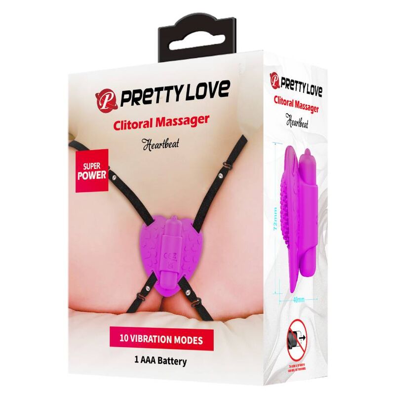 PRETTY LOVE - HEARTBEAT CLITORAL MASSAGER 10 VIBRATION MODES PURPLE