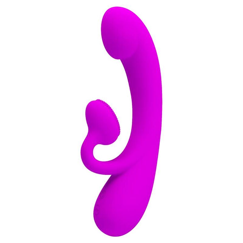 PRETTY LOVE - VIBRATEUR SINCERE ET VENTOUSE CLITO EN SILICONE VIOLET